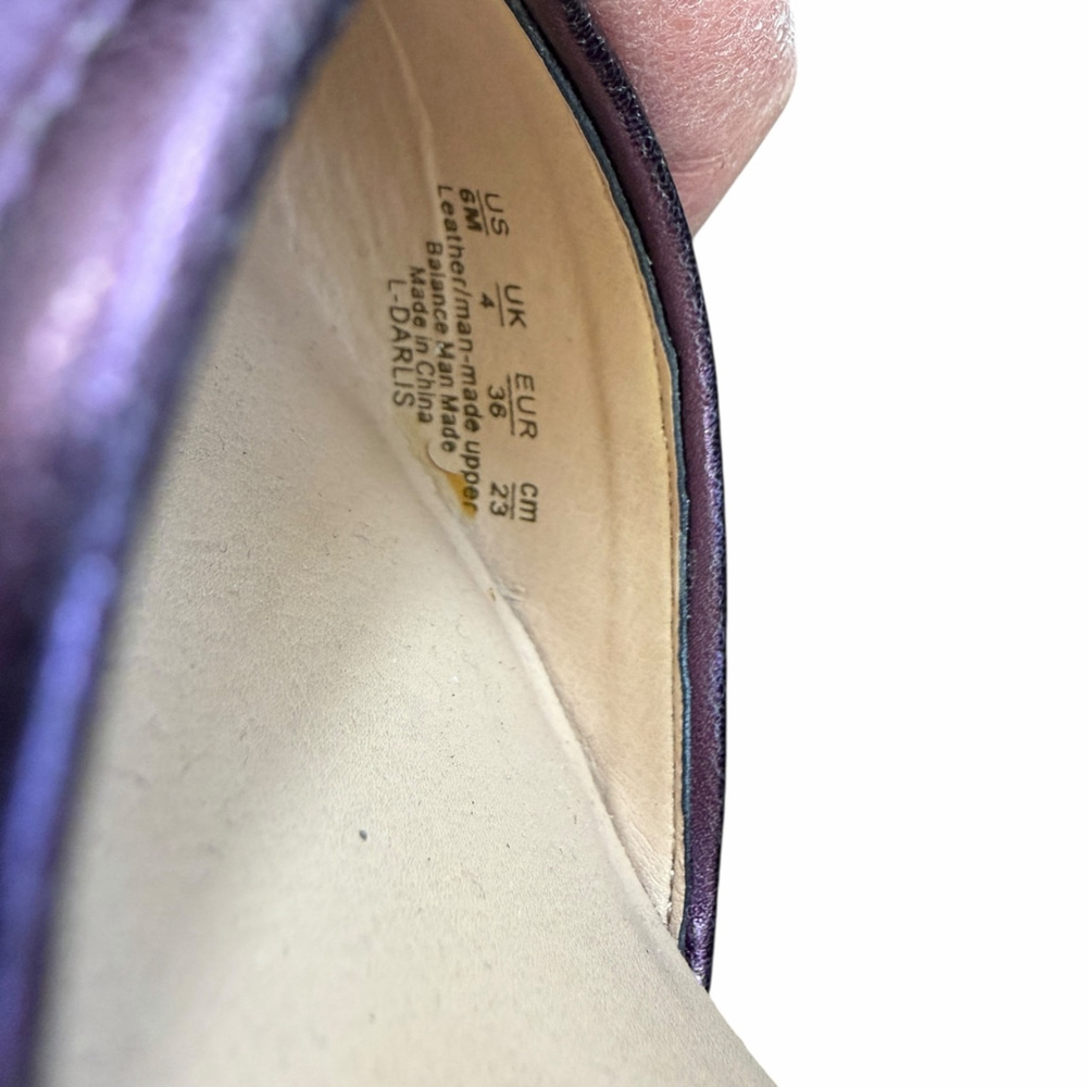 Franco Sarto Plum Leather Suede Lace-Up Kitten Heel Pumps Women’s Size 6 - Picture 10 of 10